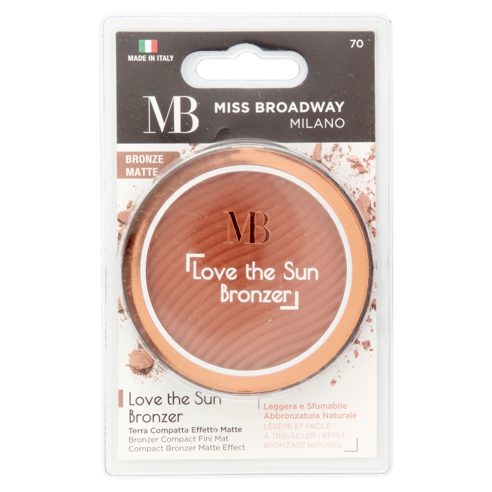 Miss Broadway Love the Sun Bronzer Terra Compatta Effetto Matte Bronze Matte 9 g
